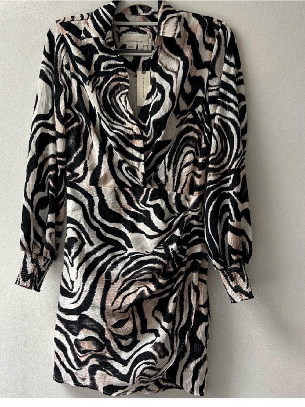 Anthropologie Black and White Animal Print Dress
